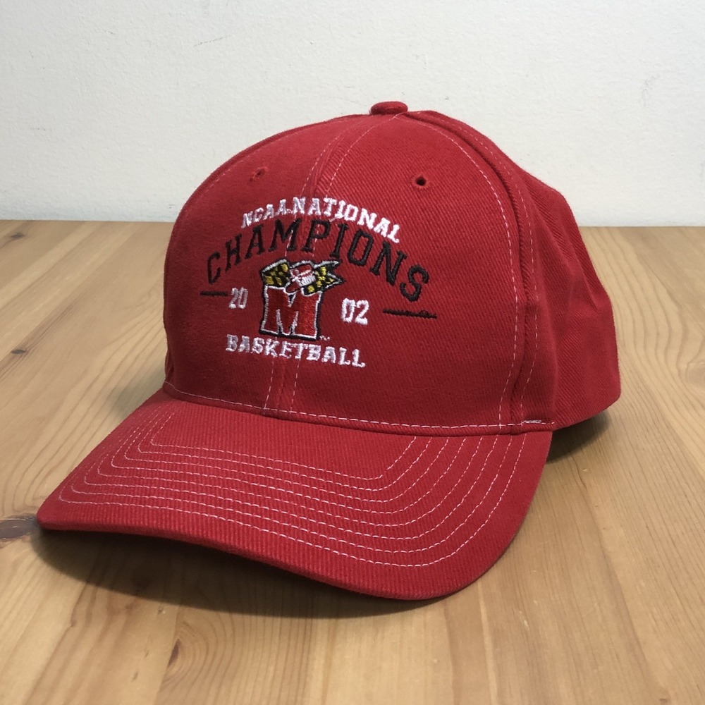 Maryland Terrapins 2002 NCAA National Champions Hat Cap Adjustable Red College